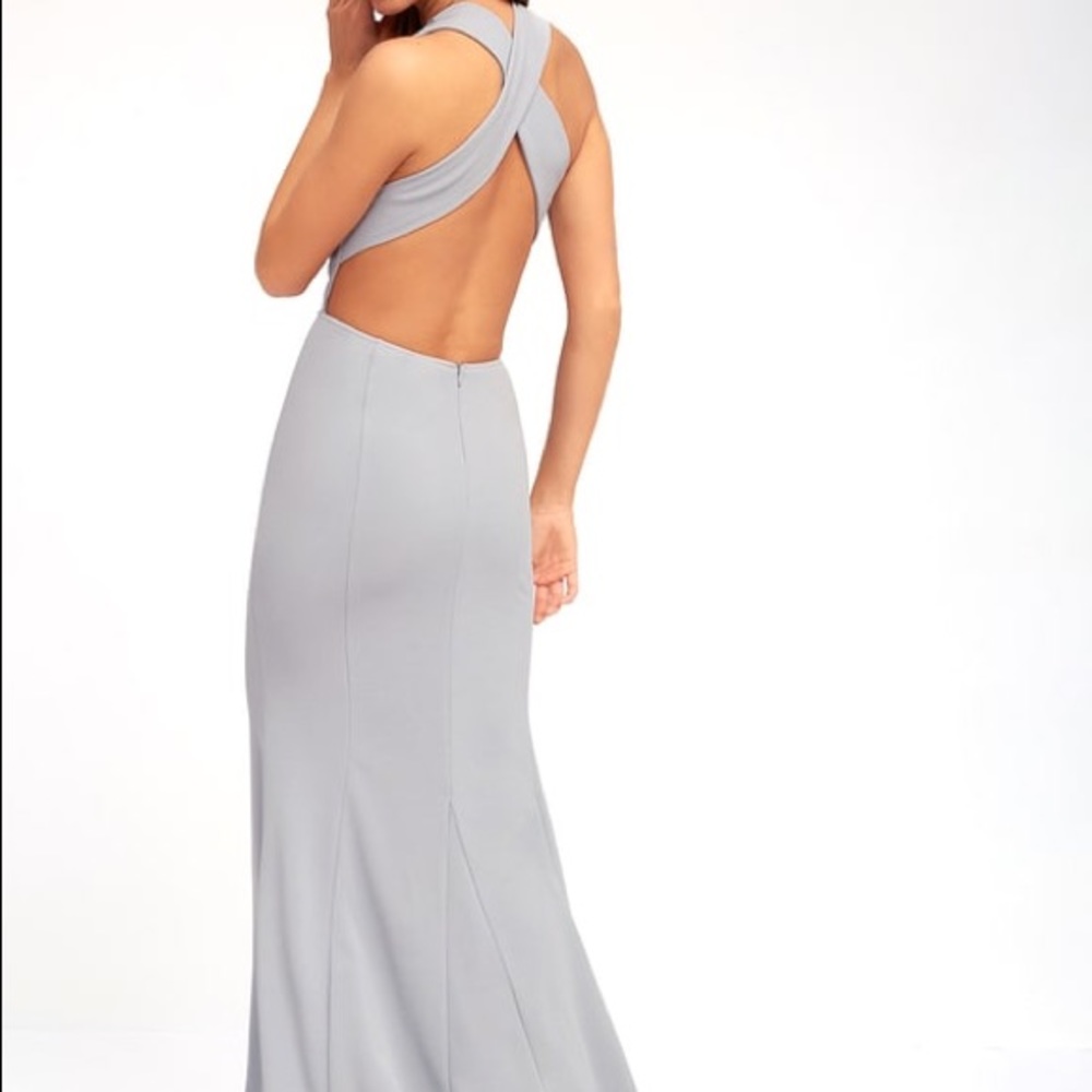 Lulu’s Heaven and Earth Grey Maxi Dress